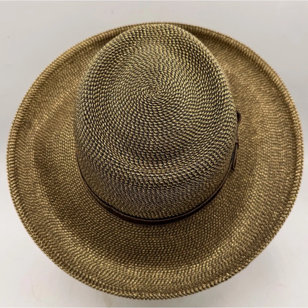 Eric Javits New York Western Gambler Straw Hat – Tan – Croc Band – 57 cm - Picture 5 of 6